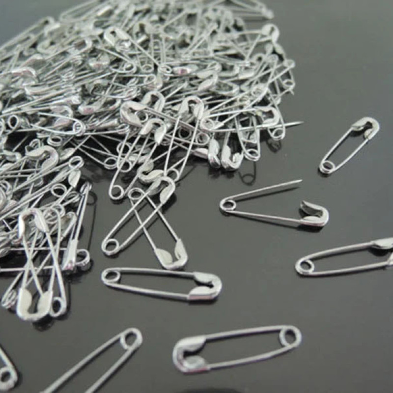 Mix Steel Metal Safety Pin (22 mm, Silver) - Pack of 1000