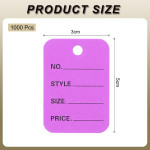 1 Part Printed Garment Price Paper Tag 1000pcs Paper Label (Purple)