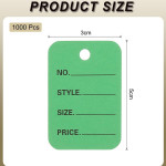 1 Part Printed Garment Price Paper Tag 1000pcs Paper Label (Green)